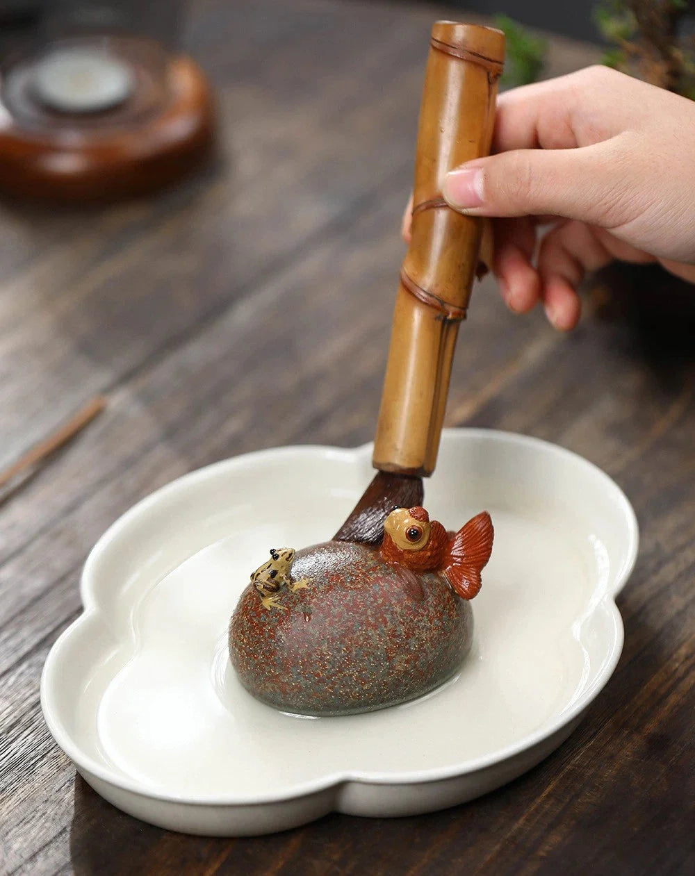 Zisha Tea Pet Clay Water Squirting Tea Play Frog Fish Home Ornament China Yixing 07FC0E-D4 - KOEEK [11]