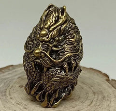 coiled dragon EDC Paracord Bead Brass Knife Lanyard Pendant DIY Accessories 07FC0E-D4 - KOEEK [1]