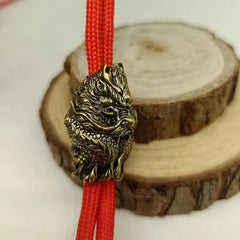 coiled dragon EDC Paracord Bead Brass Knife Lanyard Pendant DIY Accessories 07FC0E-D4 - KOEEK [2]