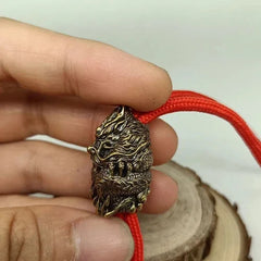 coiled dragon EDC Paracord Bead Brass Knife Lanyard Pendant DIY Accessories 07FC0E-D4 - KOEEK [3]
