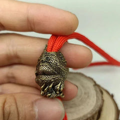 coiled dragon EDC Paracord Bead Brass Knife Lanyard Pendant DIY Accessories 07FC0E-D4 - KOEEK [4]