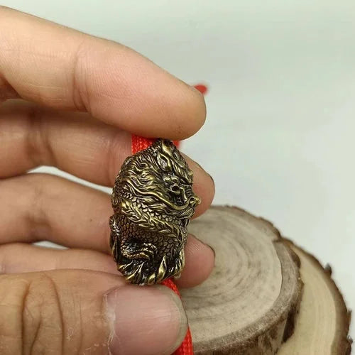 coiled dragon EDC Paracord Bead Brass Knife Lanyard Pendant DIY Accessories 07FC0E-D4 - KOEEK [5]