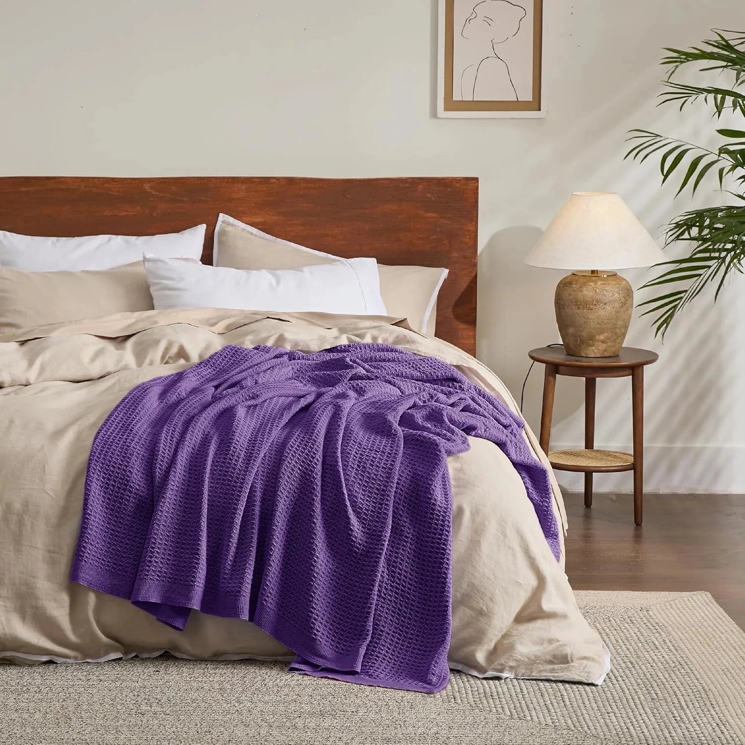 cotton oversized sofa throw, size 50x70 inches - breathable and soft 07FC0E-D4 - KOEEK [7]