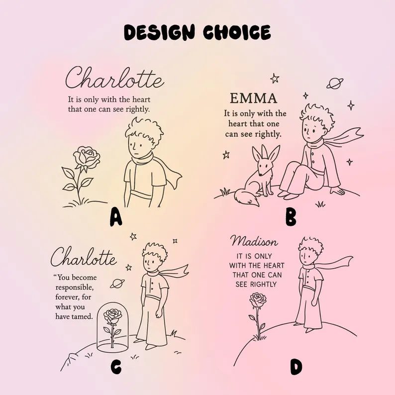 Personalized Bluetooth Speaker with Original Little Prince Illustration-Custom Music Box Style Gift for Kids,Book Lovers,Nursery Room Decor KOEEK - KOEEK