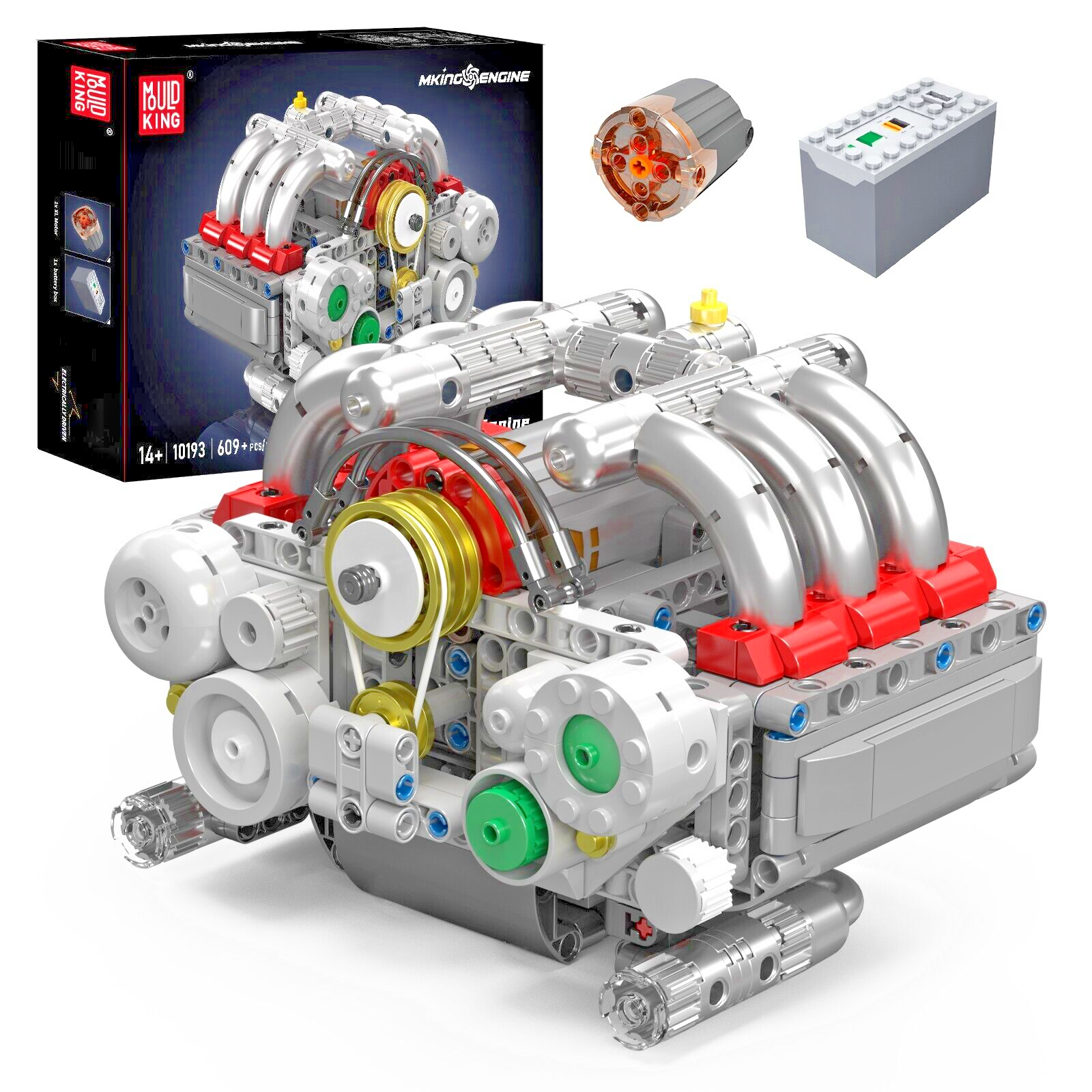 new Mould King 10193 Boxer Engine Motor Drive Turbocharger Building Block Toy MOC MOULD KING - KOEEK