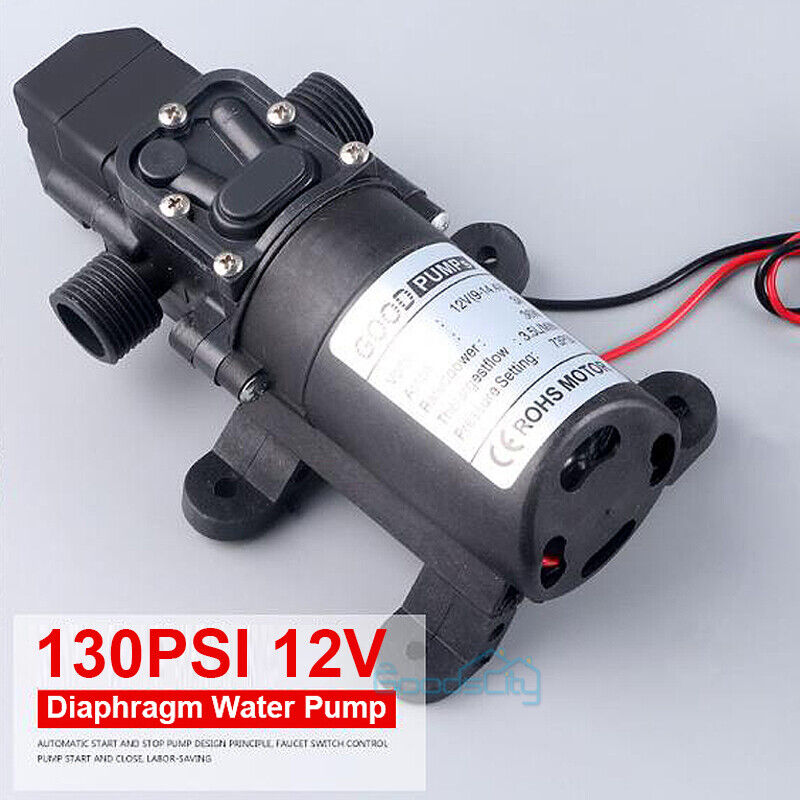 ny 12V 130PSI Vandpumpe Trykmembran Selvansugende Pumpe til RV Boat Caravan