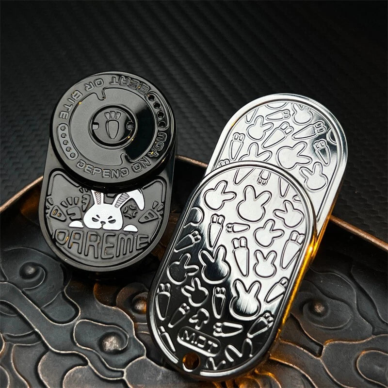 Angry Rabbit Fidget Slider Stainless Steel Mechanical Ratchet Fidget Men EDC Toy 07FC0E-D4 - KOEEK