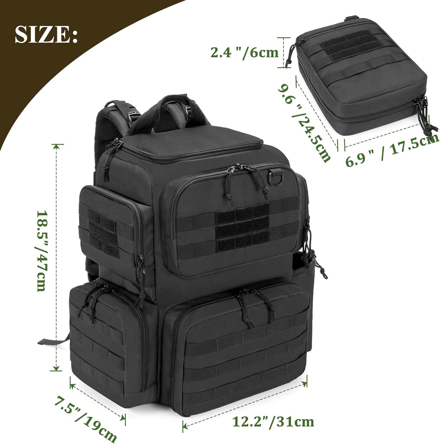 new DSLEAF Tactical Pistol Backpack with 3 Cases for 6 Handguns, Gun... DSLEAF - KOEEK