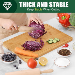 Extra Large Cutting Board with Juice Groove and Handle, Cold Meat Cutting Board 07FC0E-D4 - KOEEK