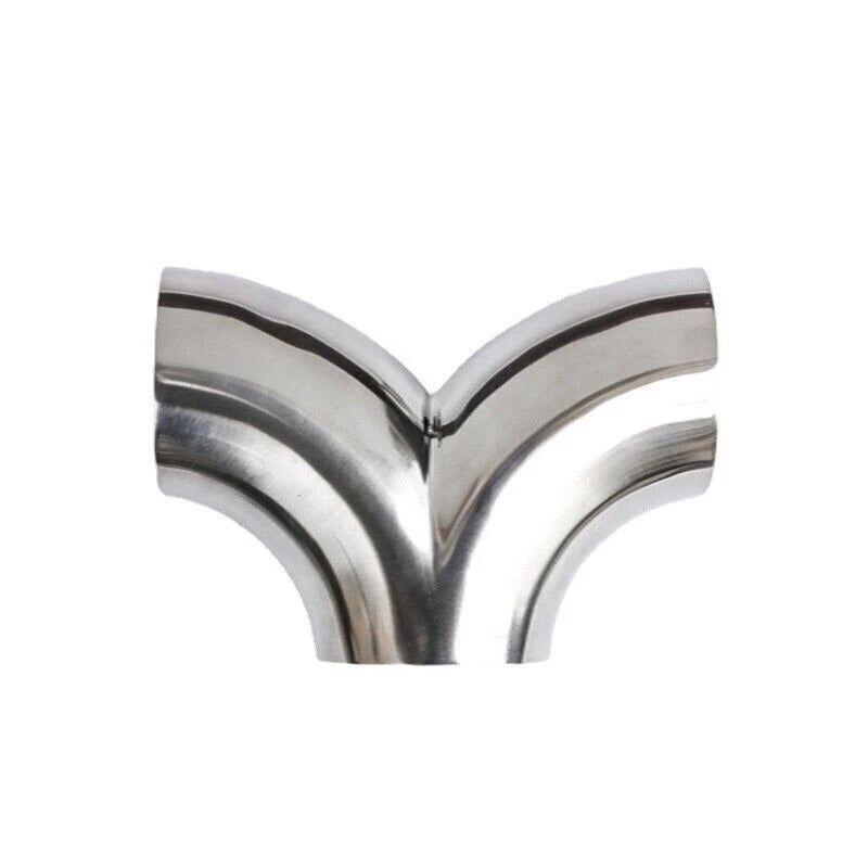 304 Stainless Steel 3 Way Y-Shape Pipe Tee Piece 90° Exhaust Polished Tube Tool 07FC0E-D4 - KOEEK