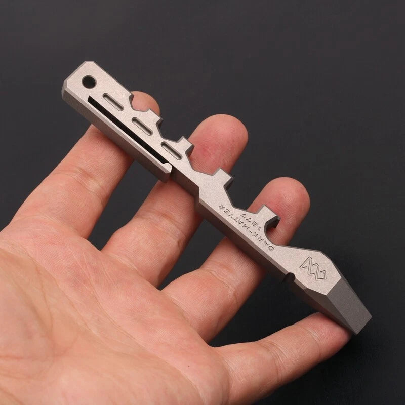 EDC TC4 Titanium Crowbar Safety Hammer Bottle Opener Hexagonal Wrench Multitools 07FC0E-D4 - KOEEK