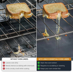 Oven Liners for Bottom of Oven - 2 Pack Large Heavy Duty Mats, 17”x25” Non-Stick 07FC0E-D4 - KOEEK