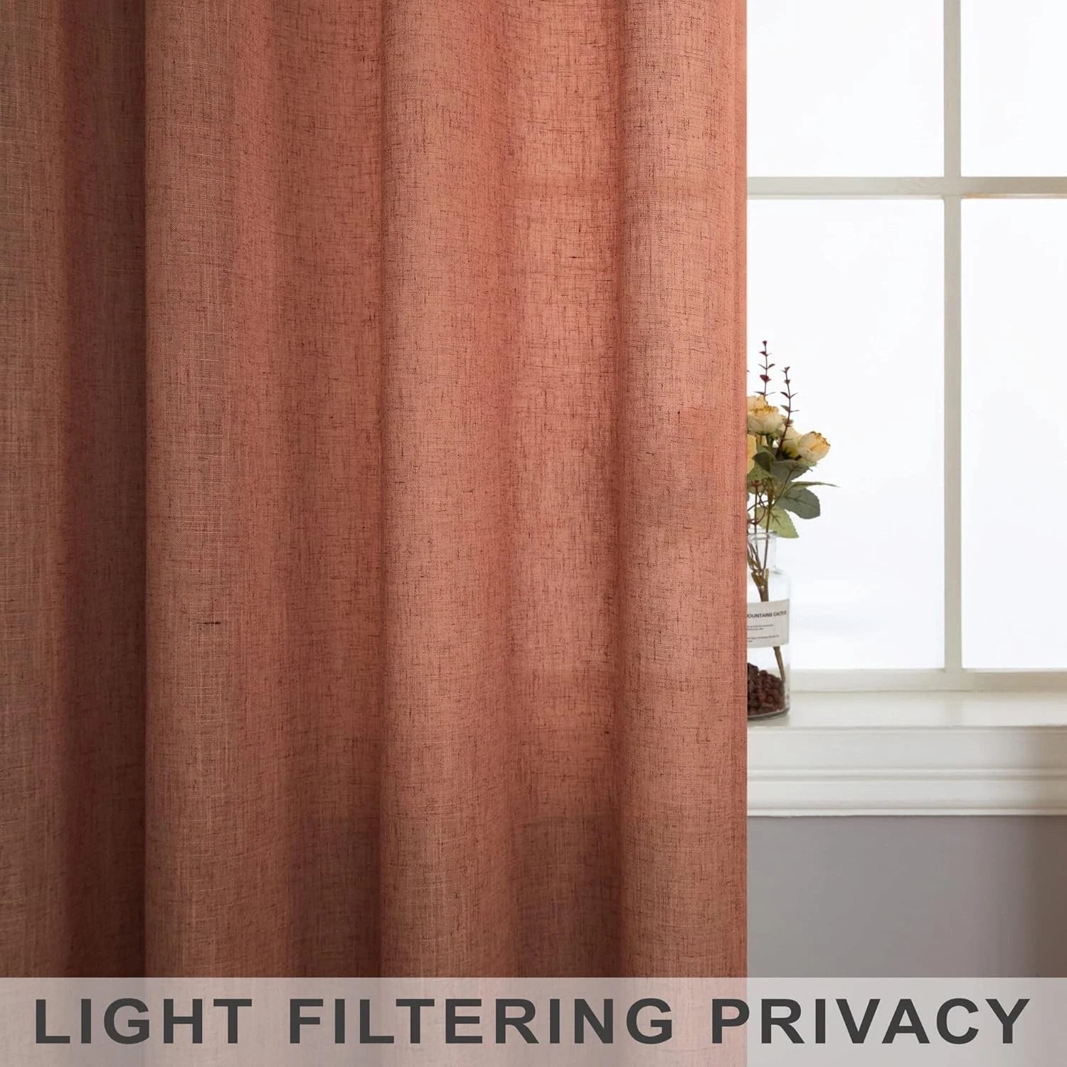 Terracotta curtains, 84 inches long, 2 panels, dimensions: 52 x 84 inches 07FC0E-D4 - KOEEK