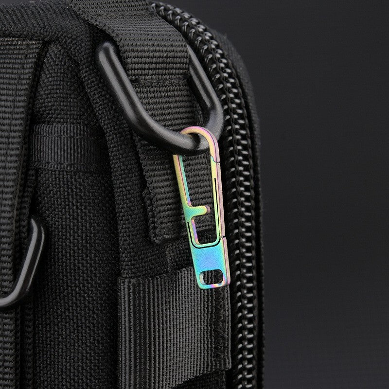 Titanium Keychain Zipper Head Connector DIY Backpack Buckle EDC Accessories Tool 07FC0E-D4 - KOEEK