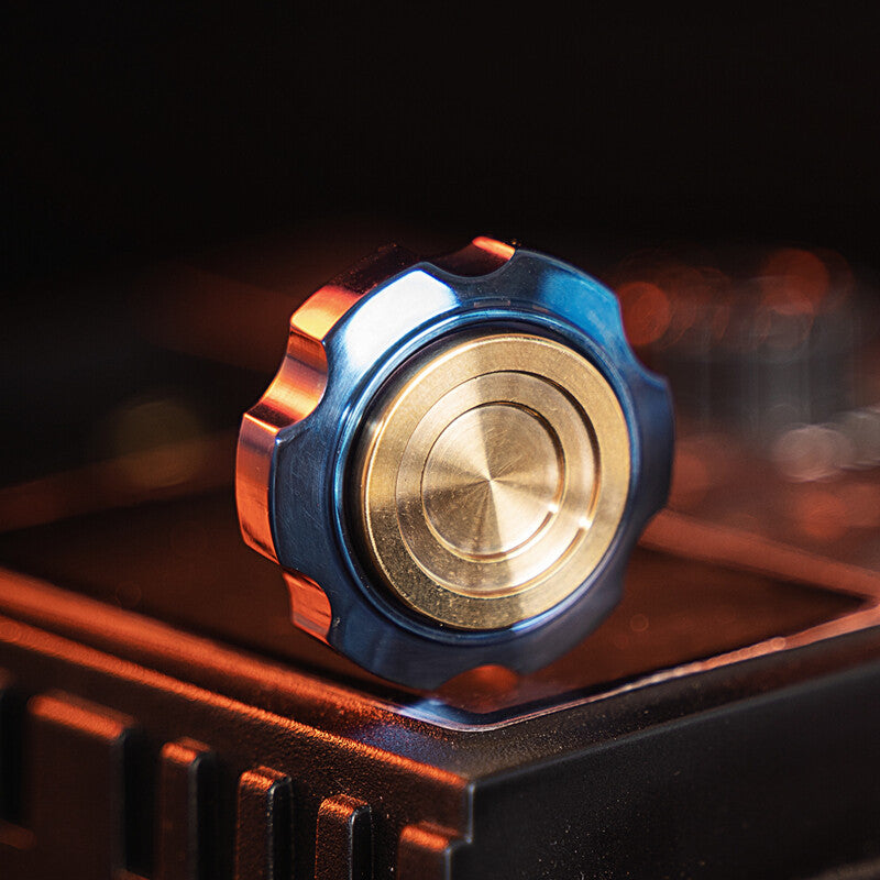 Fidget Spinner Gear Titanium Damascus Fingertip Decompression Toy Portable EDC 07FC0E-D4 - KOEEK