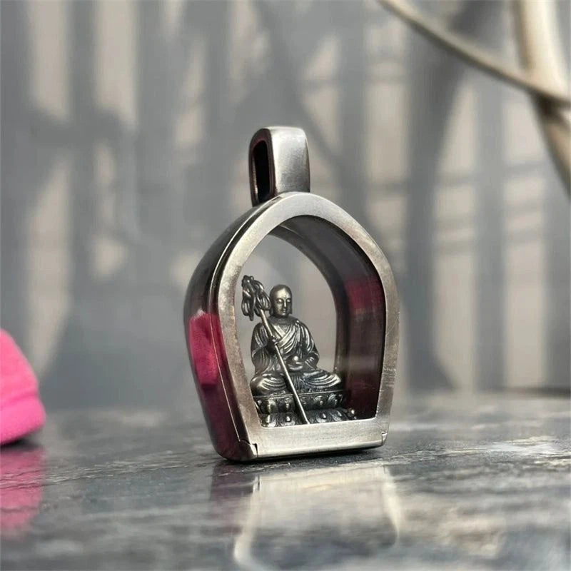 Buddha Statue Protector Amulet Gawu Box Ksitigarbha Pendant Amulet Necklace 07FC0E-D4 - KOEEK