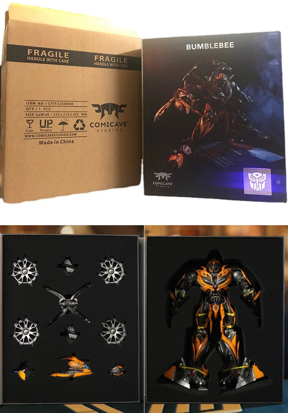 Comicave Transformers Bumblebee 1:18 Action Figure W/ Led Model Collection Boxed COMICAVE - KOEEK