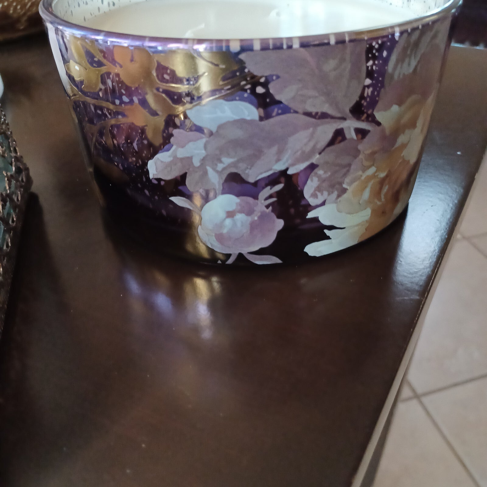 ANTHROPOLOGIE CANDLE ADA FLORAL SUEDED ROSE MERCURY GLASS CANDLE HUGE 23.03 OZ ANTHROPOLOGIE - KOEEK