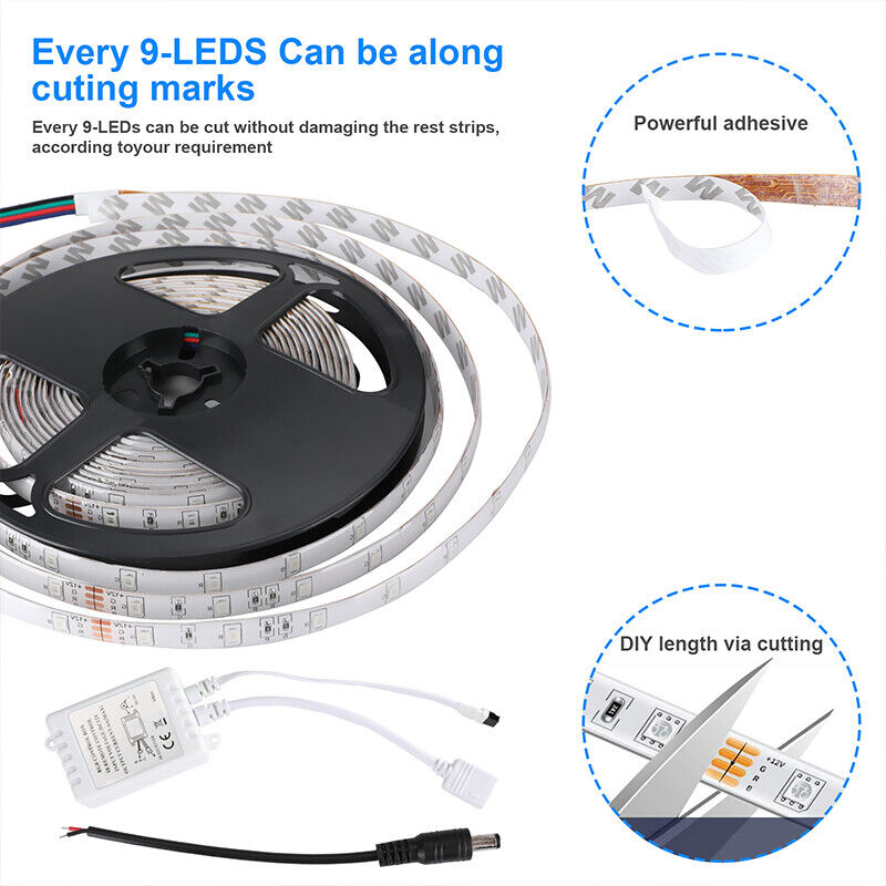 ny Tira De Luces 3528 LED 5M RGB 16 FT Tiras Luz Para Decoracion Habitacion Cuarto