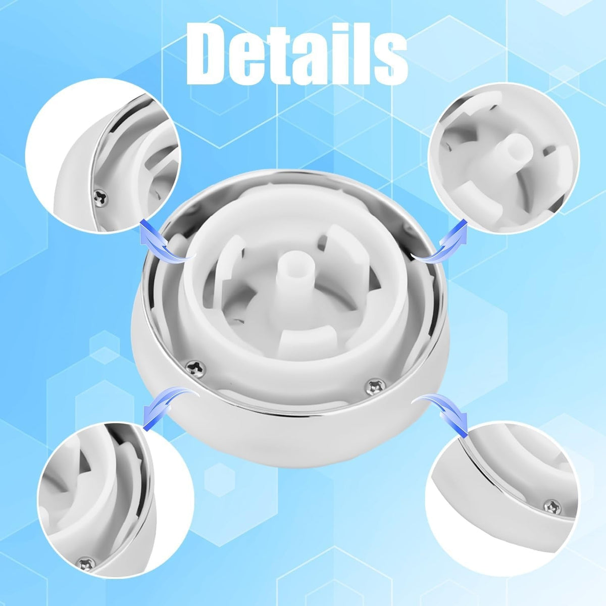 new DC97-18058C Washer Dryer Control Knob Compatible with Samsung silver 07FC0E-D4 - KOEEK