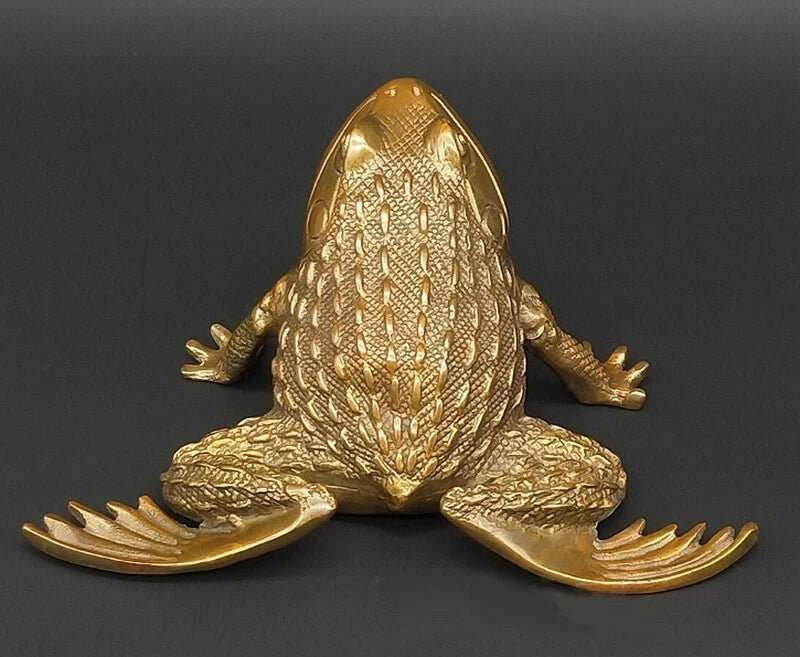 Chinese Feng Shui Brass Carved Money Frog Statue Toad Wealth Decor 07FC0E-D4 - KOEEK