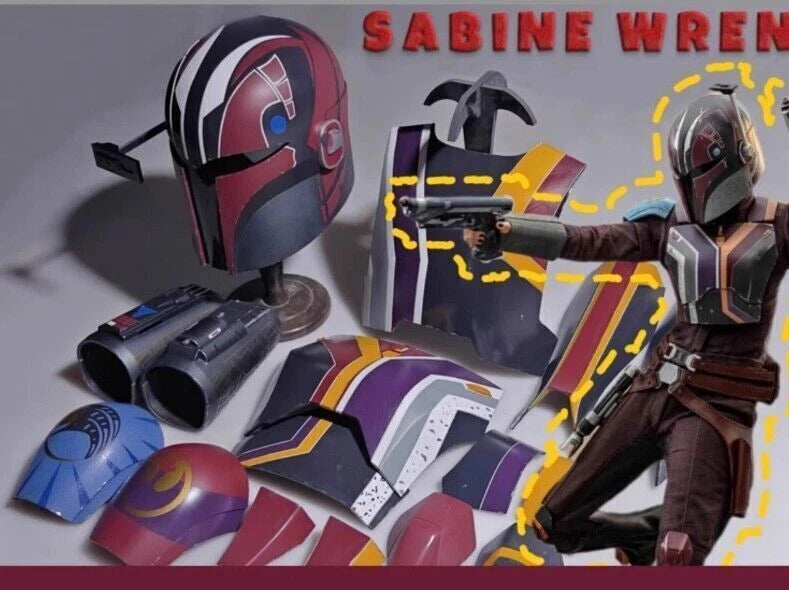 Star Wars The Mandalorian Sabine Wren Cosplay Helmet Mask 1:1 FRP Wearable Armor 07FC0E-D4 - KOEEK