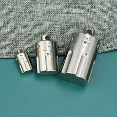 EDC Titanium Alloy Pill Case Holder Container Waterproof Keychain Pendant Gift- 07FC0E-D4 - KOEEK