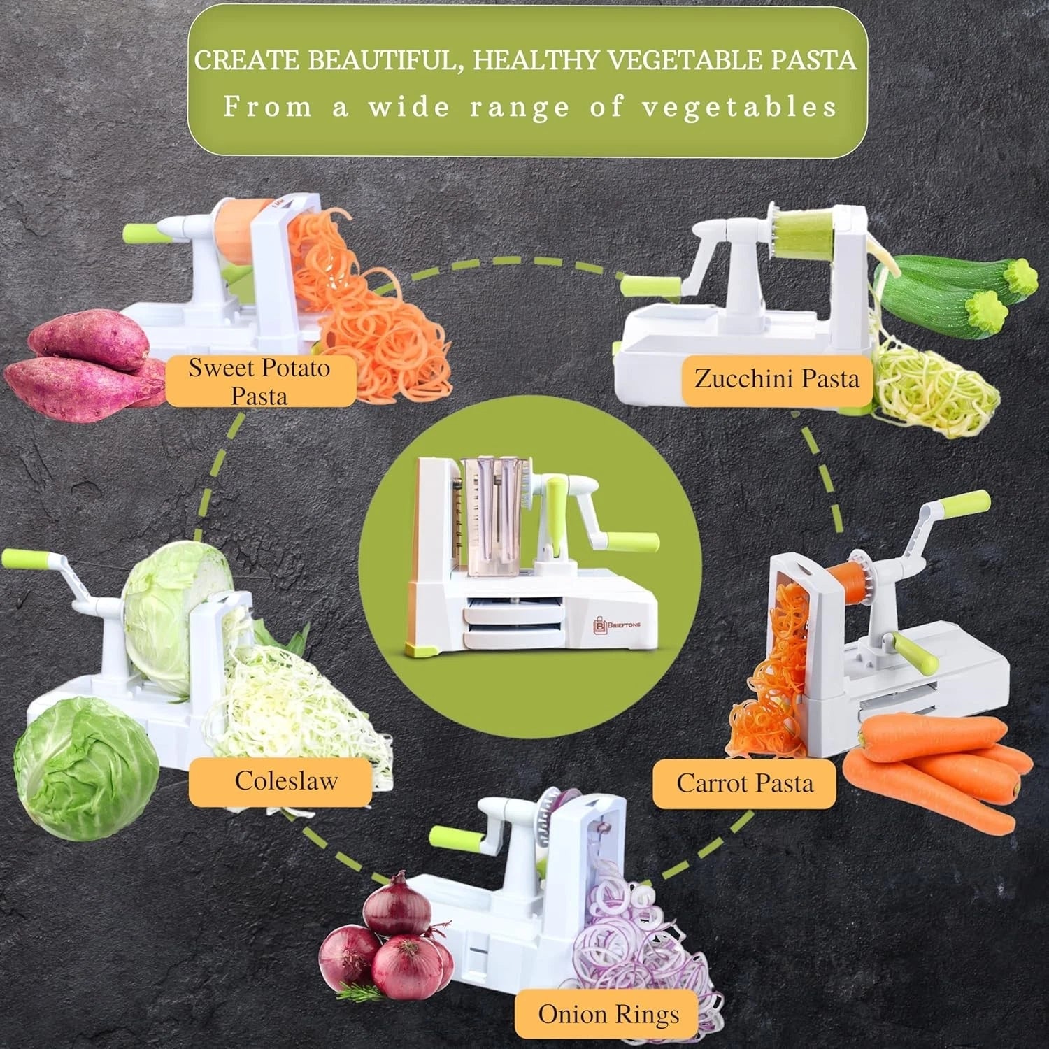 5-blade vegetable spiral slicer: the most powerful and heavy-duty spiral slicer 07FC0E-D4 - KOEEK