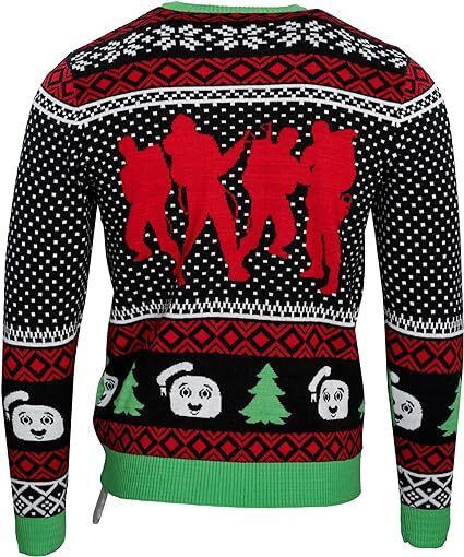 Unisex Ghostbusters Marshmellow Man Xmas Trees Light Up Ugly Christmas Sweater 07FC0E-D4 - KOEEK