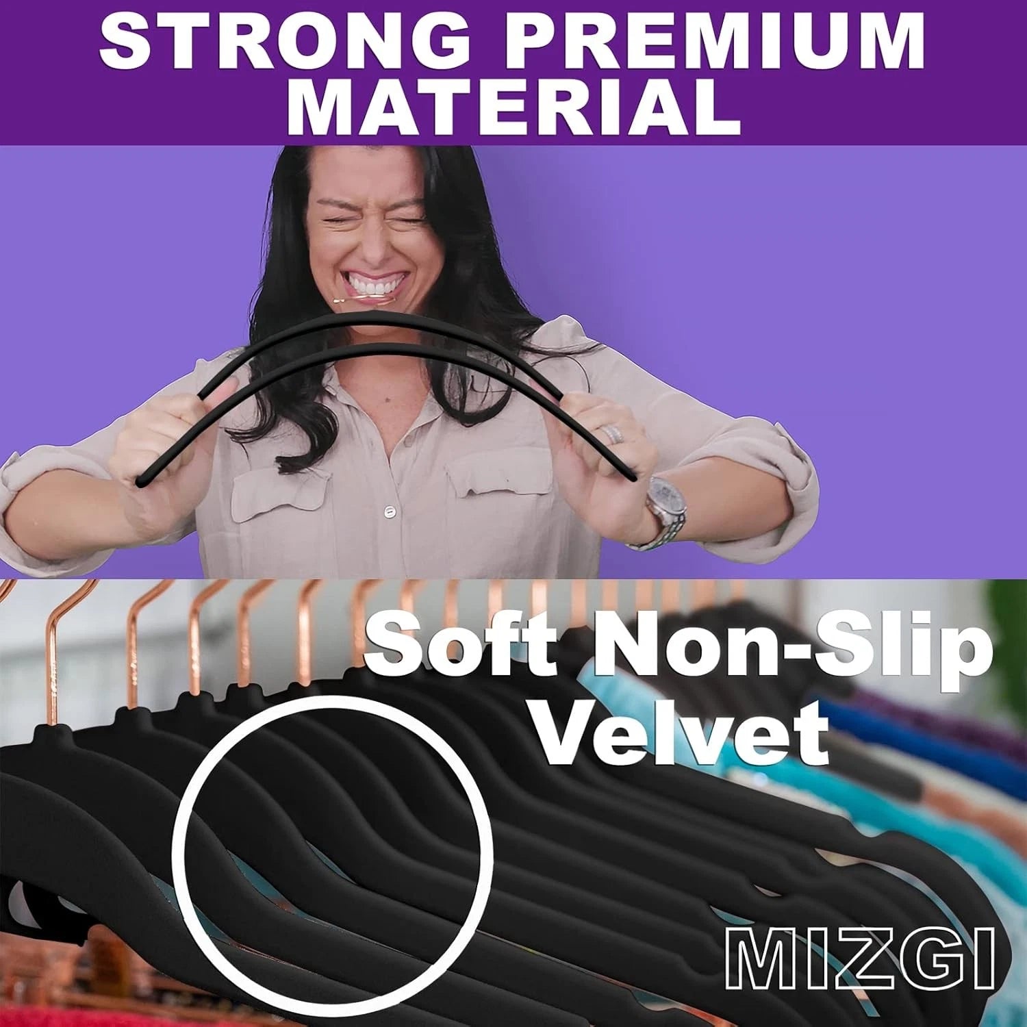 High-quality velvet hangers (60 pieces) Durable non-slip felt hangers 07FC0E-D4 - KOEEK