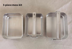 3-Piece Military Outdoor Camping Mess Kit Portable Aluminum Mess Tin Cookware 07FC0E-D4 - KOEEK