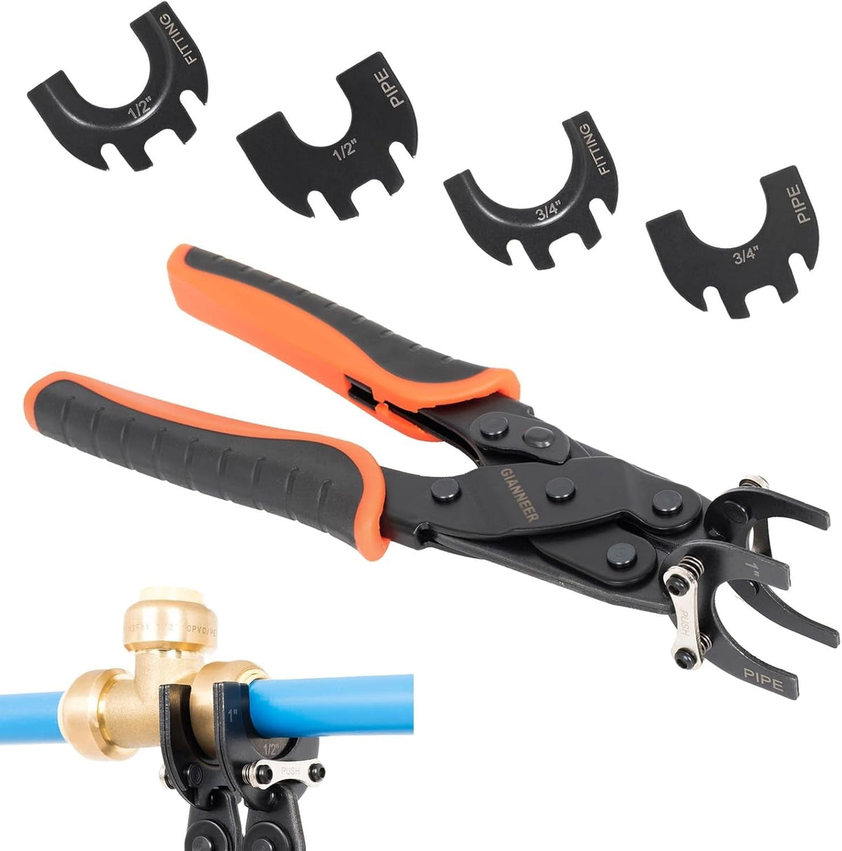new Push to Connect Removal Tool Disconnect 1/2”, 3/4”, 1”, Orange and Black 07FC0E-D4 - KOEEK