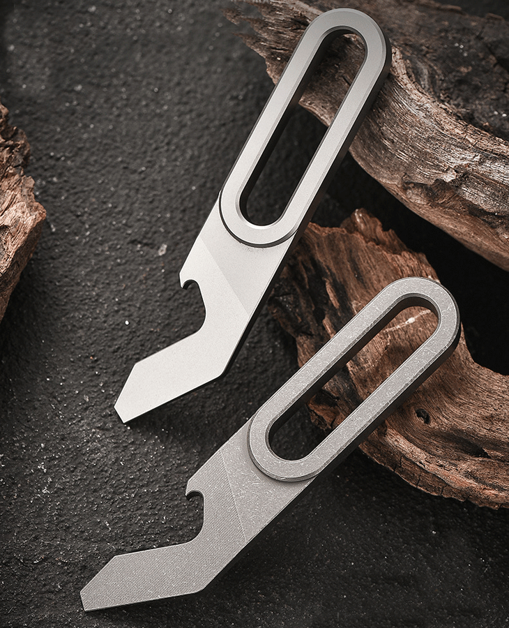 EDC Titanium Keychain Pry Bar Crowbar Pocket Opener Wrench Outdoor Multi Tools 07FC0E-D4 - KOEEK