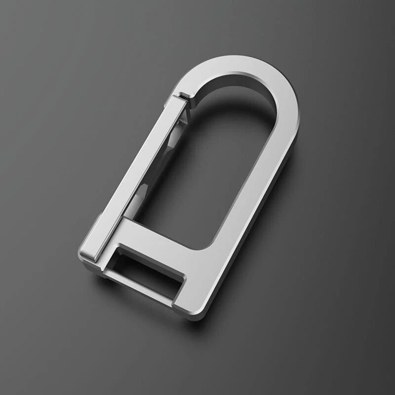 Titanium Alloy + Leather Keychain Carabiner Portable Card Key Hang Buckle EDC 07FC0E-D4 - KOEEK