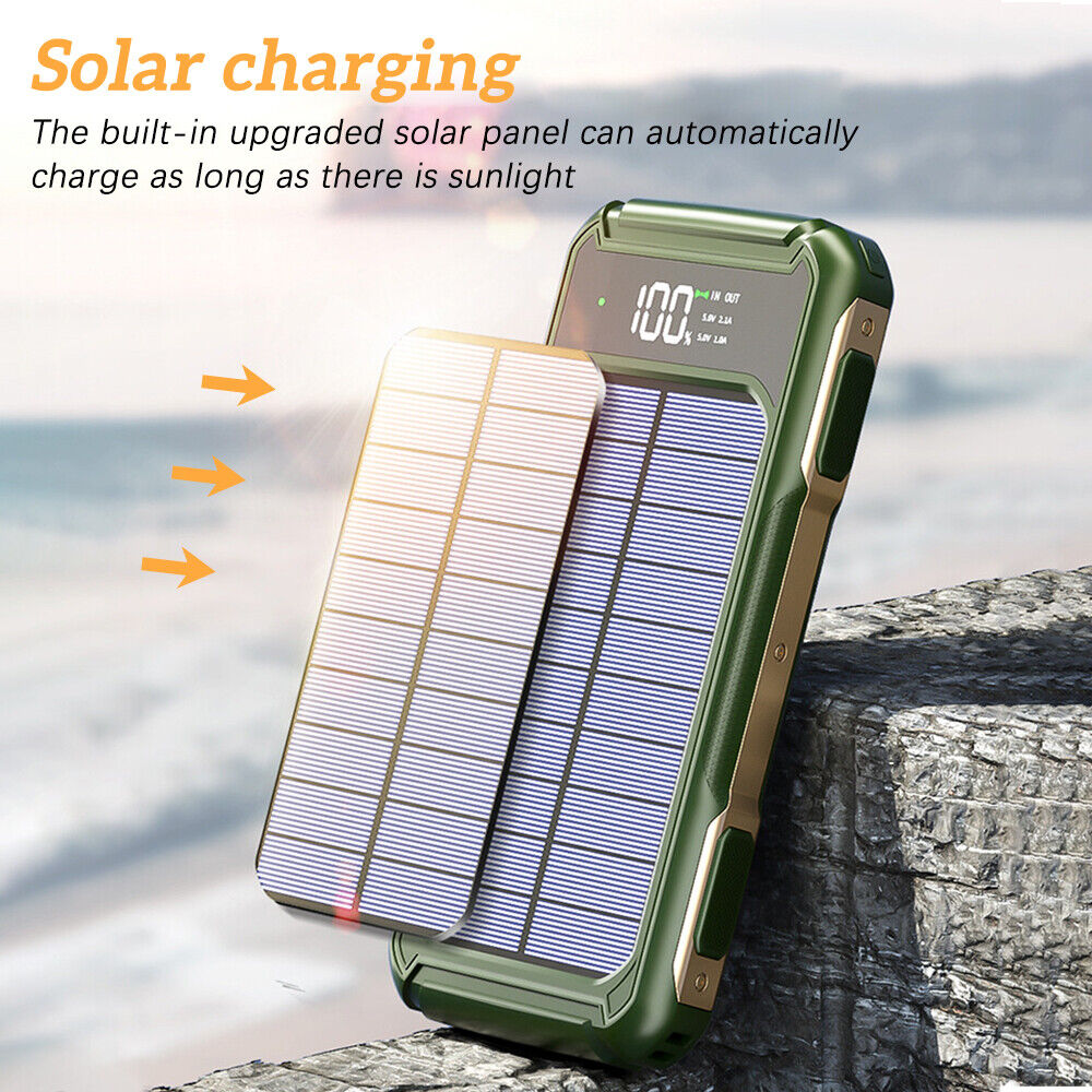 ny 400000mAh Portatil Solar De Bateria USB Cargador 4 Kabler Para Cellular Telefonos