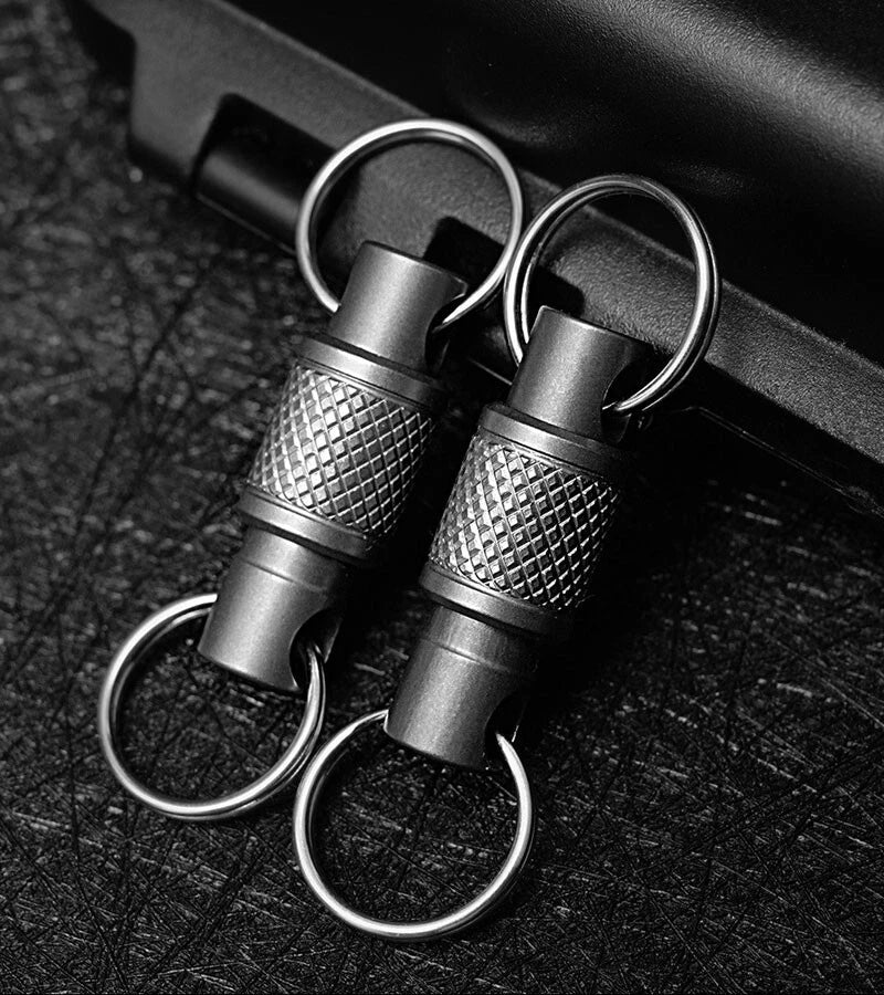 360 Degree Rotating Titanium Alloy Gimbal Keychain w/ Key Ring Car Keychain EDC 07FC0E-D4 - KOEEK