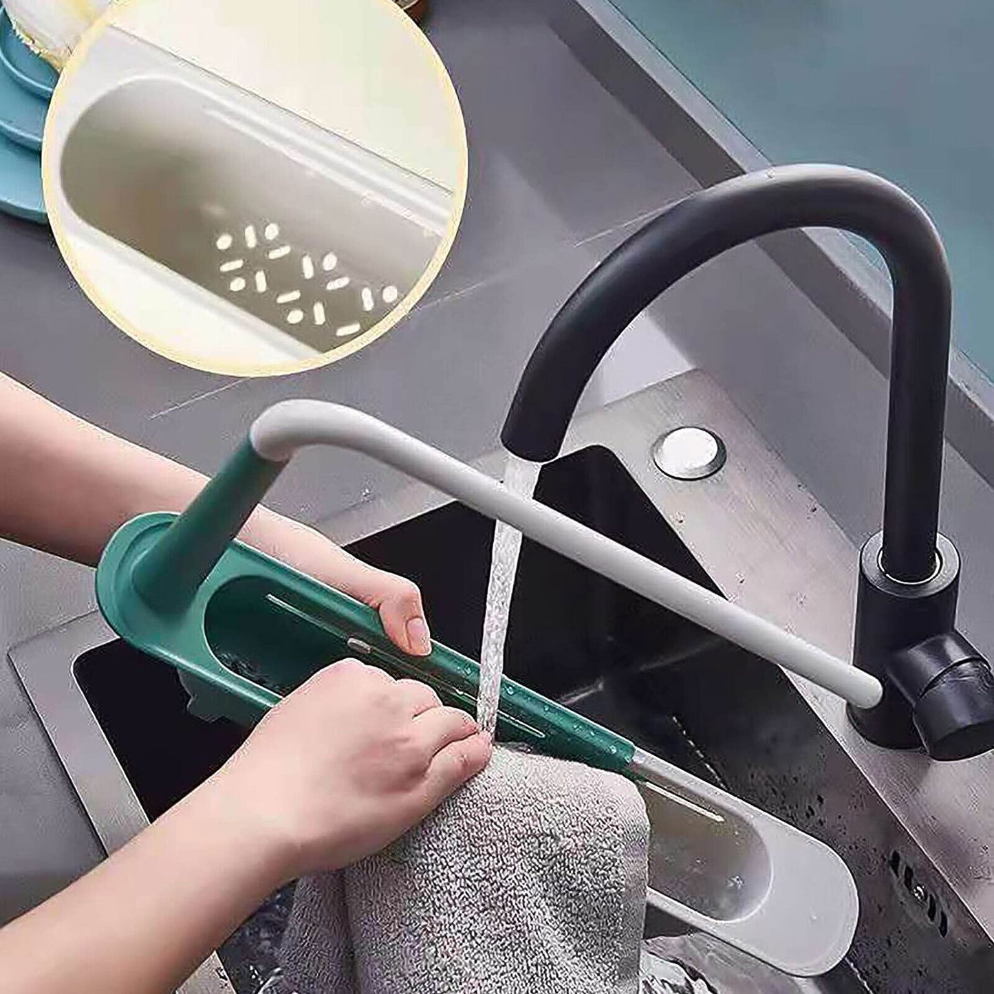 Sink Rack Telescopic Holder Expandable Storage Drain Kitchen Shelf Sponge Basket