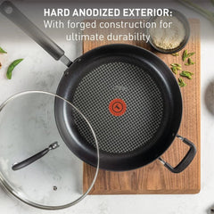 Hard Anodized Non-Stick Skillet with Lid, 10-Inch, Multi-Purpose Skillet 07FC0E-D4 - KOEEK