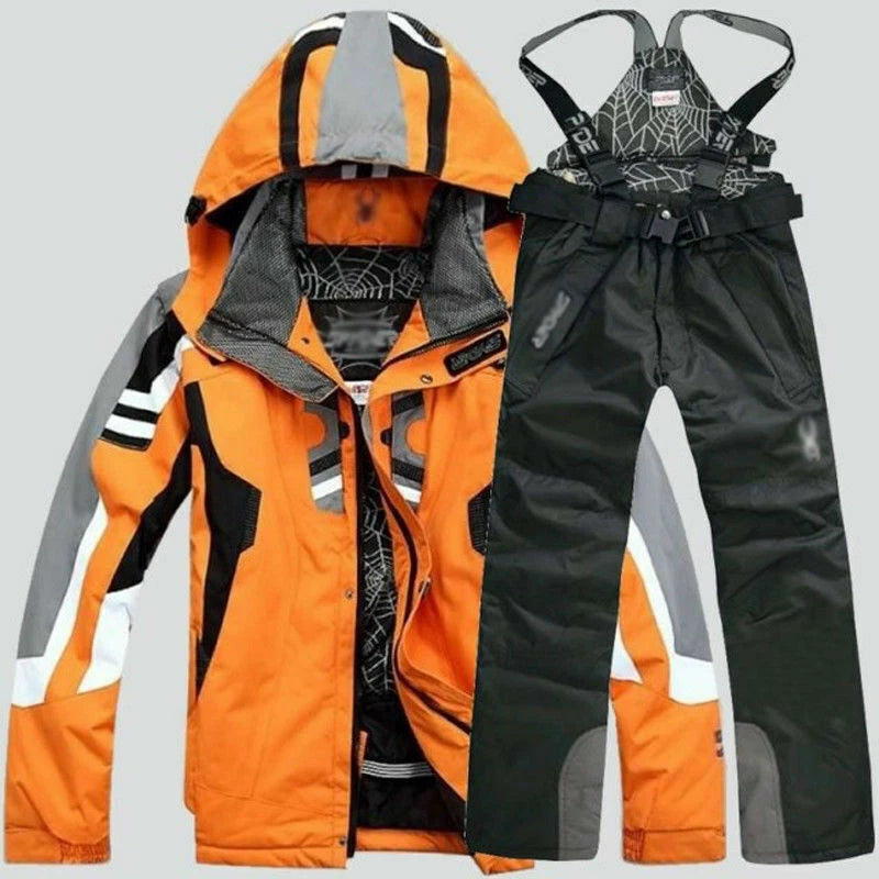 Men's Winter Ski Suit Jacket Waterproof Snowboard Snowsuits Pants Set 07FC0E-D4 - KOEEK