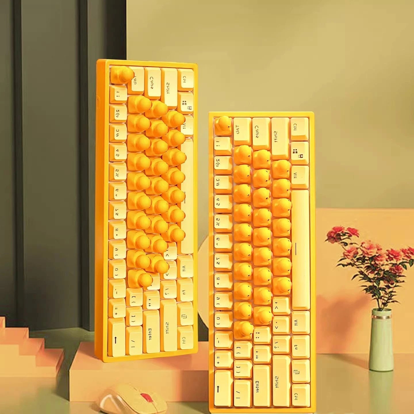 Cute Yellow Duck Mechanical Keyboard Press Crow USB Interface Keyboard Gifts 07FC0E-D4 - KOEEK