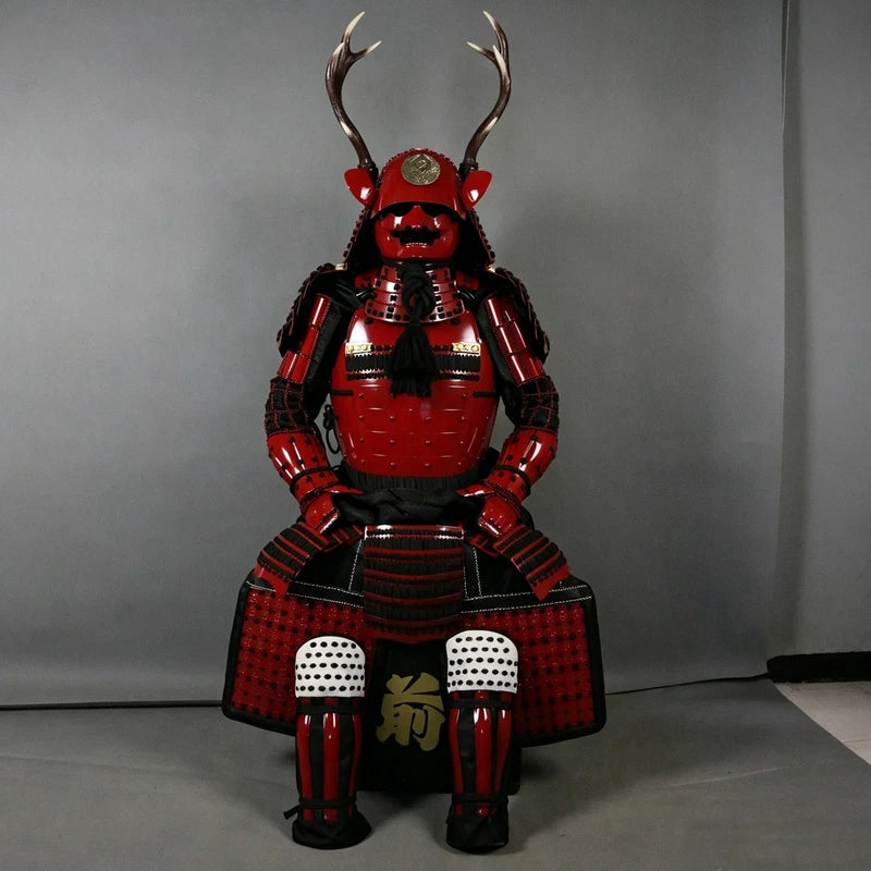 Japanese Samurai Armor Red Tōsei Gusoku Armor Yoroi Warring States Warriors 07FC0E-D4 - KOEEK