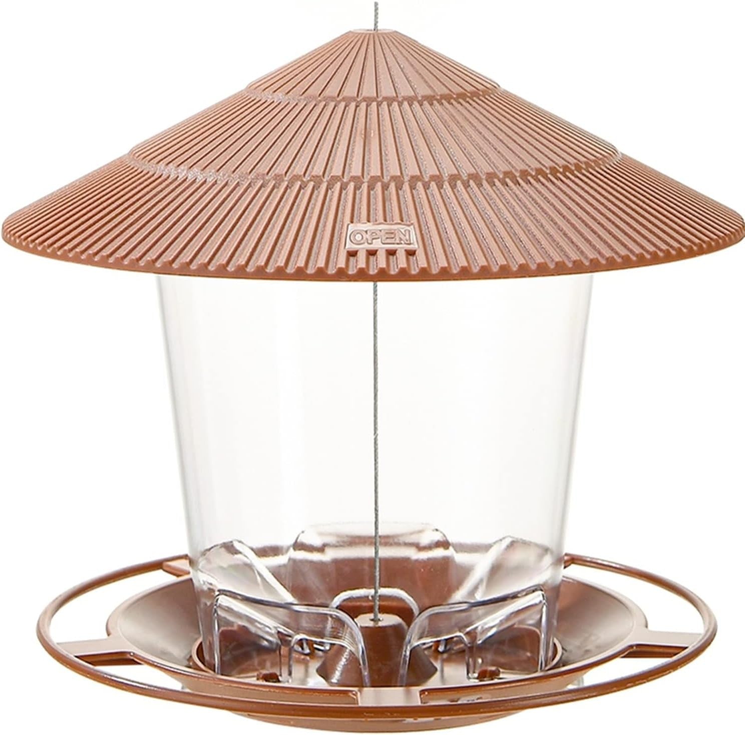 new Bird Feeder Outdoor Hanging for Wild Seed, Brown 01：47 oz, 07FC0E-D4 - KOEEK