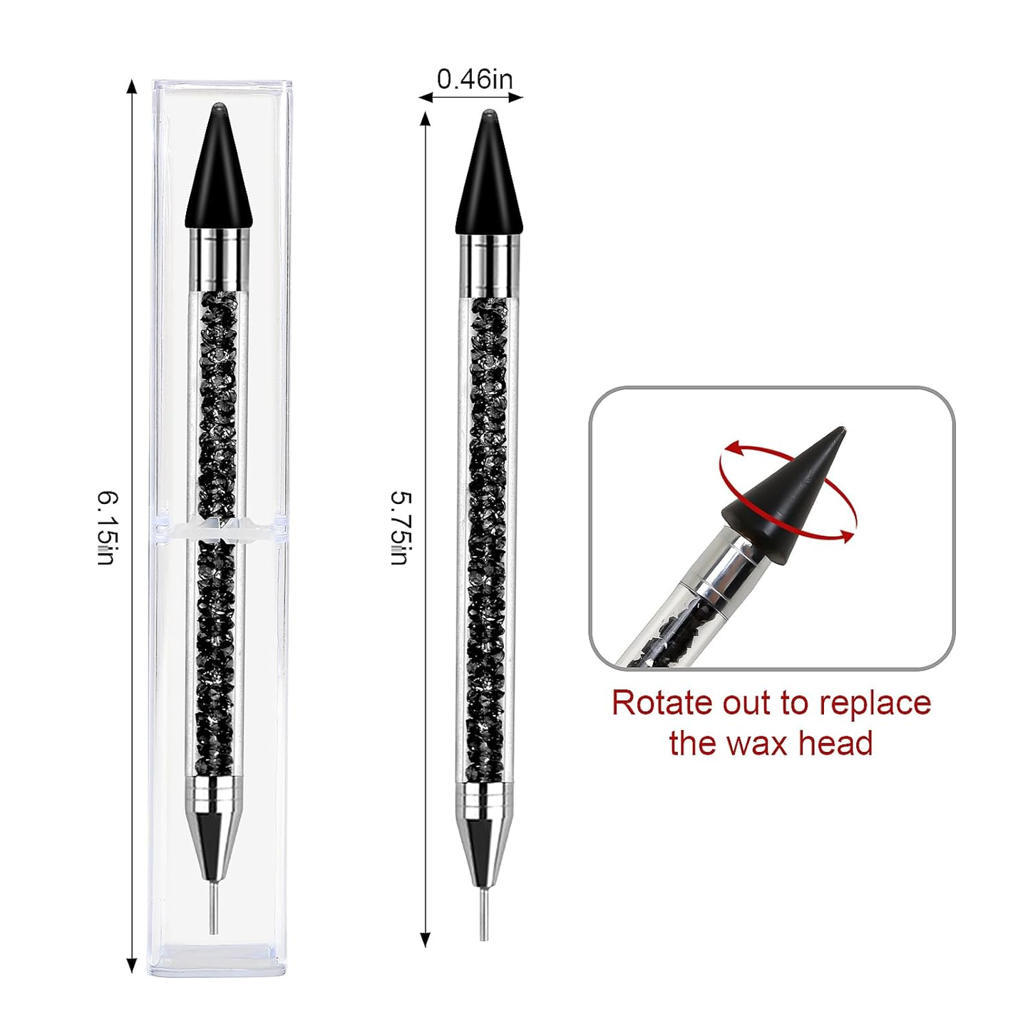 ny Rhinestone Picker Tool Diamond Gems Painting Pen Akryl Krystal Perler Håndtag Rh