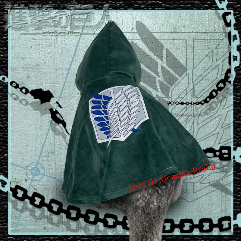 Anime Attack On Titan Cloak Pet Clothes Survey Corps Shawl Cosplay Photo Prop 07FC0E-D4 - KOEEK
