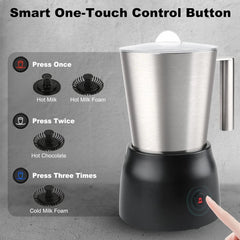 Detachable Milk Frother, 17 oz Stainless Steel Electric Milk Steamer. 07FC0E-D4 - KOEEK