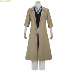 Bungo Stray Dogs Dazai Osamu Costume Men Shirt Windbreak Halloween Cosplay Suit 07FC0E-D4 - KOEEK