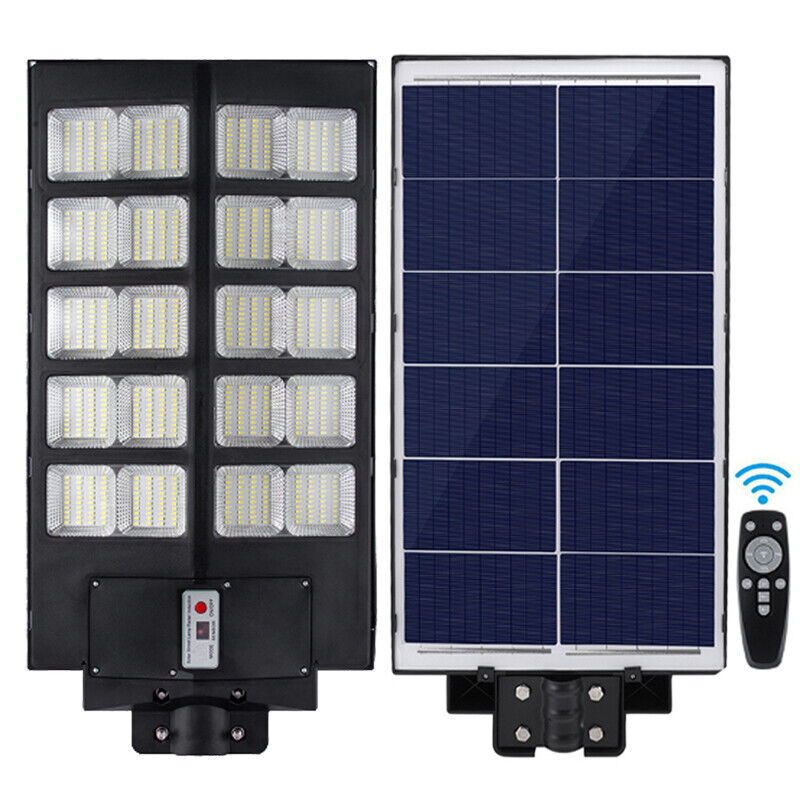 ny udendørs kommerciel 10000000LM LED Solar gadelys Dusk-to-Dawn vejlampe+stang