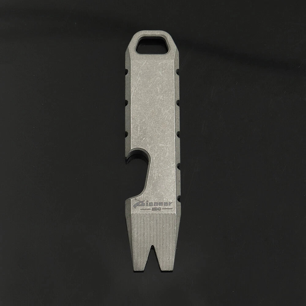 EDC Mini Titanium Alloy Keychain Multi Tool Pocket Pry Bar Crowbar Opener Cutter 07FC0E-D4 - KOEEK