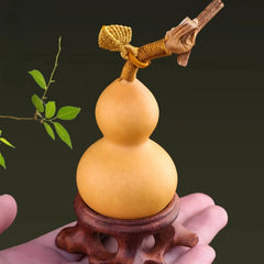 7cm Exquisitely Natural Gourd Ornaments Golden Leaf Ornament Handicraft 07FC0E-D4 - KOEEK