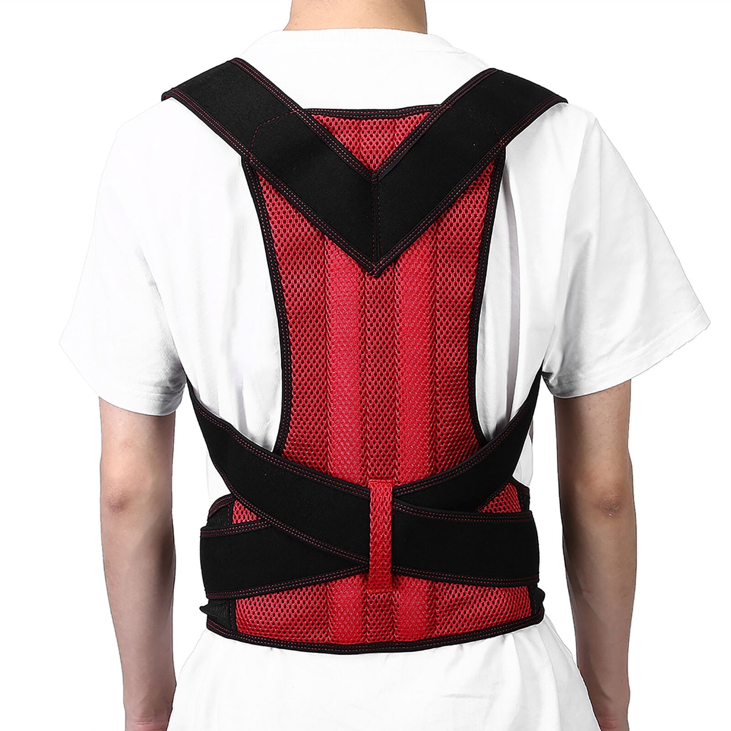 new Posture Corrector Brace Hunchback Correction Belt Back Spine (M Rouge) HGF koeek - KOEEK